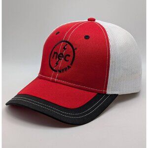 Vintage NEC NFPA Fire Inspection Electrician Hat  Cap Safety Electric Strap Back